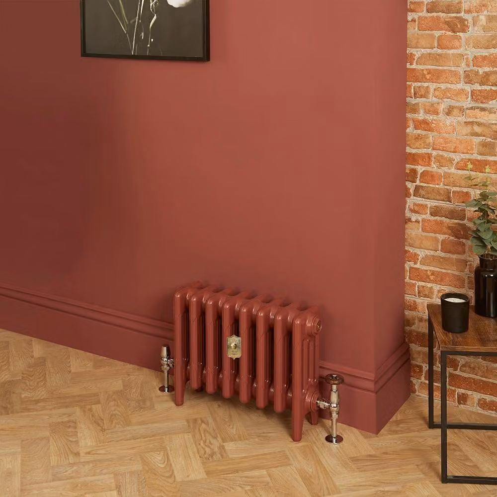 Radiatore Tradizionale in Ghisa a 4 Colonne - 360mm x 263mm - Finitura Rosso Mattone