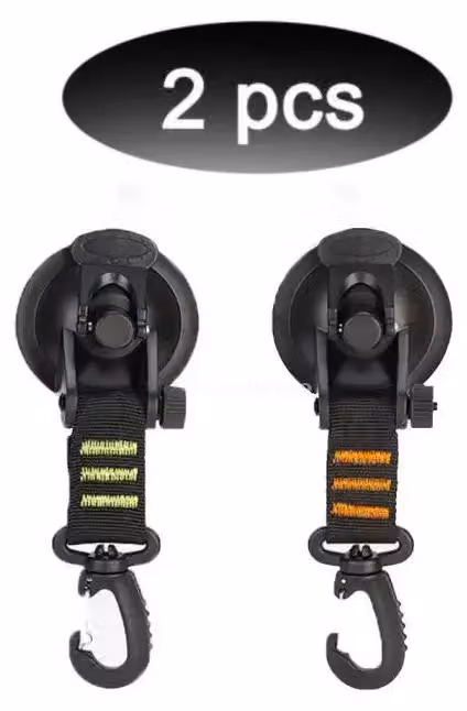 Ventose per tenda da campeggio, 4 ganci, gomma siliconica resistente, 2 pezzi - verde e arancione