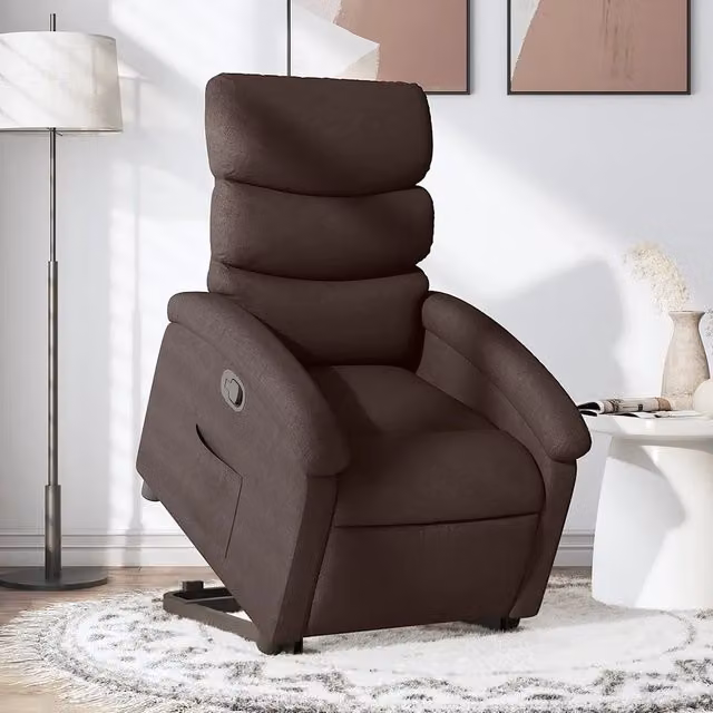 Poltrona Alzapersona Reclinabile vidaXL Marrone con Assistenza Elettrica e Braccioli