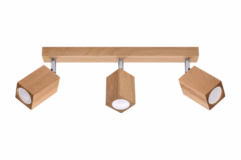 Lampada da soffitto KEKE 3 rovere 3xGU10 10W legna 20x5x45cm Sollux Lighting
