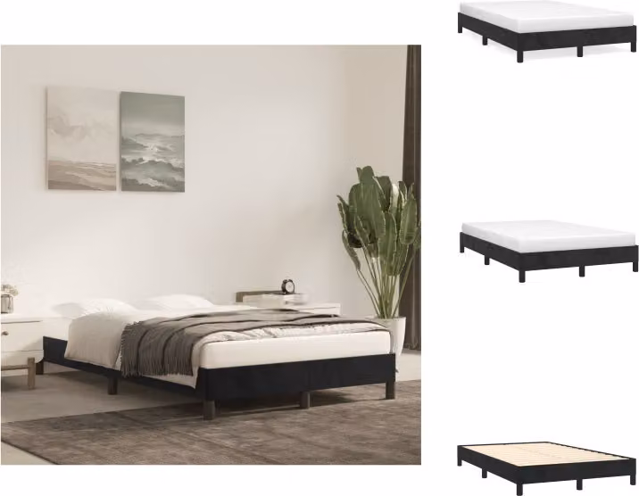vidaXL Struttura letto nera 120x200 cm in velluto - Letti e strutture letto