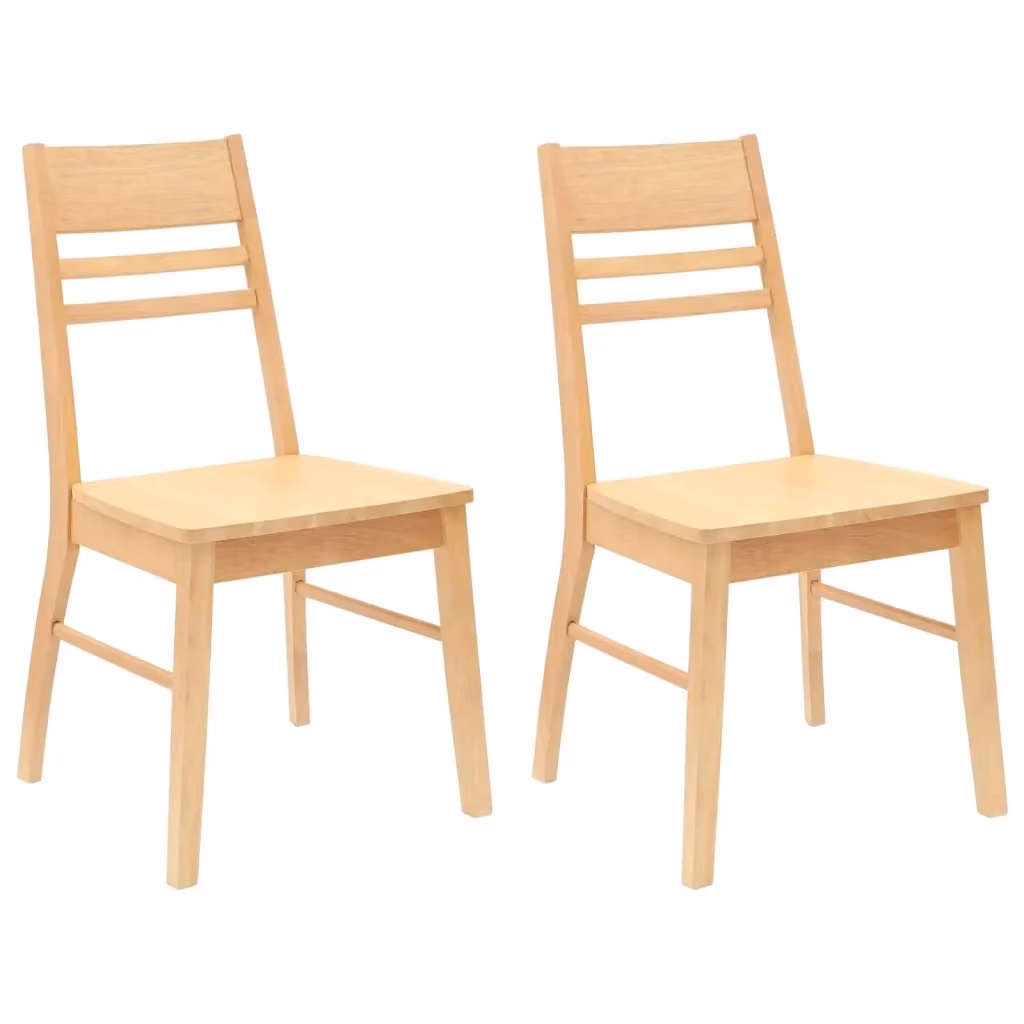 Set di 2 sedie da pranzo moderne vidaXL in legno di gomma naturale, L/P/H: 43 x 54 x 89 cm – 2