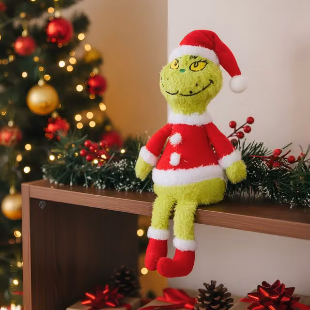 Decorazione natalizia Grinch Virca verde e rosso, Altezza: 35 cm