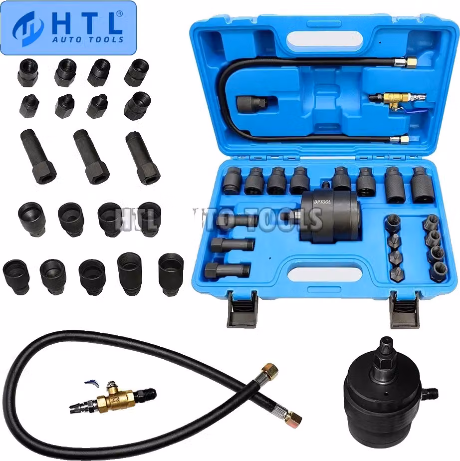 Kit di espulsione iniettori diesel, Strumenti di estrazione pneumatica, Ampia compatibilità, Ampia scelta di adattatori