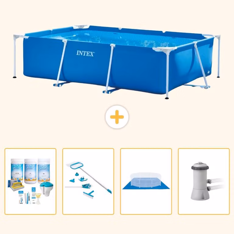 Piscina fuori terra rettangolare - 300x200x75 cm - 5 pezzi - Modello S20838
