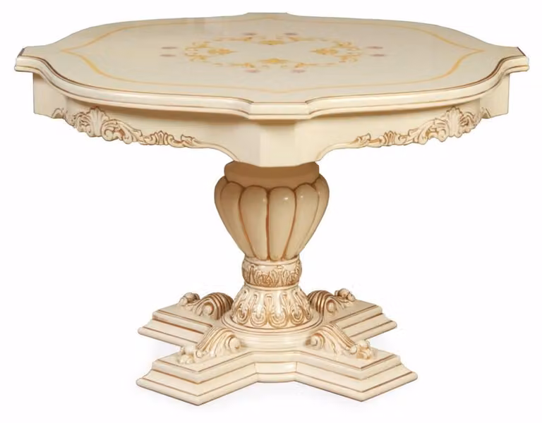 Casa Padrino tavolo da pranzo barocco crema/marrone Ø 120 cm - Mobili barocchi