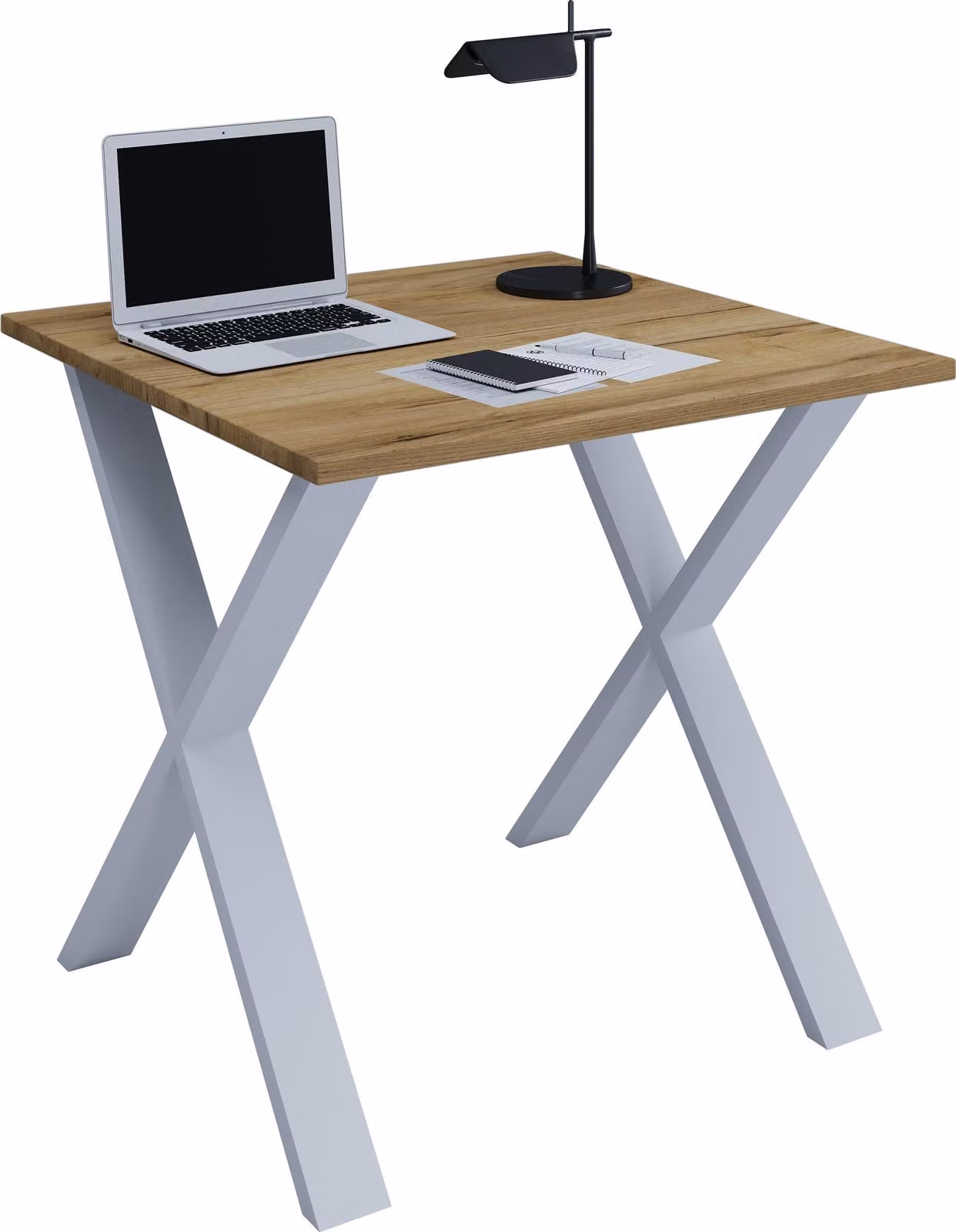 Scrivania in legno | H. 76 x W. 80 x D. 50 cm | Tavolo per computer semplice | piedini in metallo di alta qualità | Tavolo da lavoro | Mobili da ufficio - Lona U