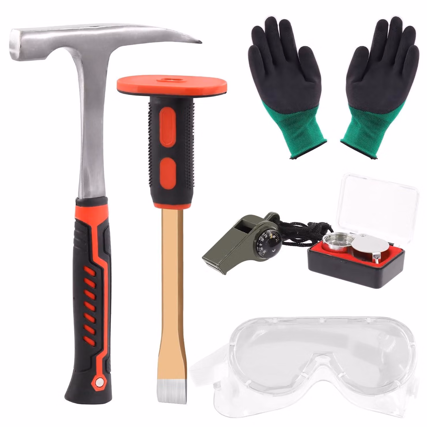 Kit professionale di strumenti geologici con martello e scalpello