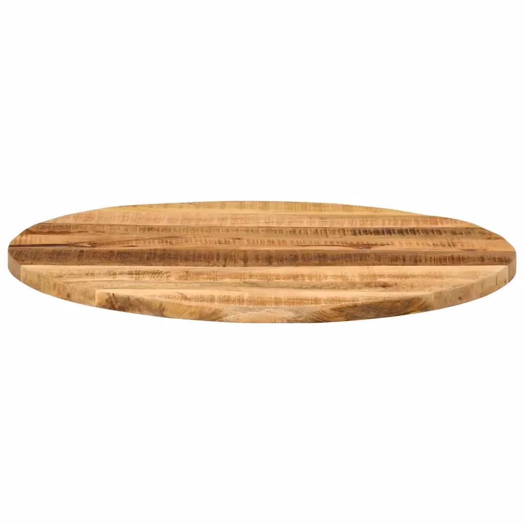 Piano per Tavolo Rotondo in Legno Massello di Mango Grezzo vidaXL Ø 80 cm – 2