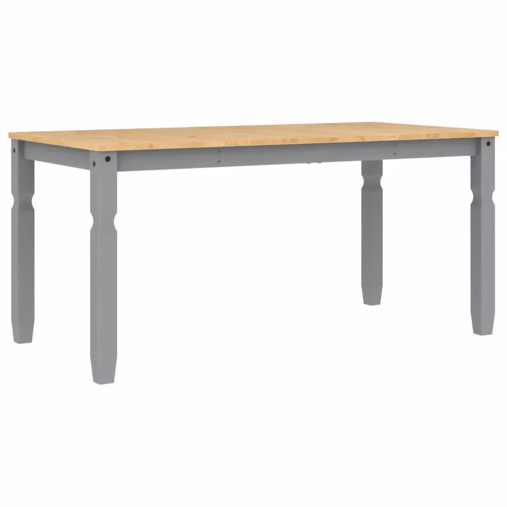 Tavolo da pranzo rettangolare vidaXL in legno di pino cerato grigio L: 160 cm, P: 80 cm, H: 75 cm – 2