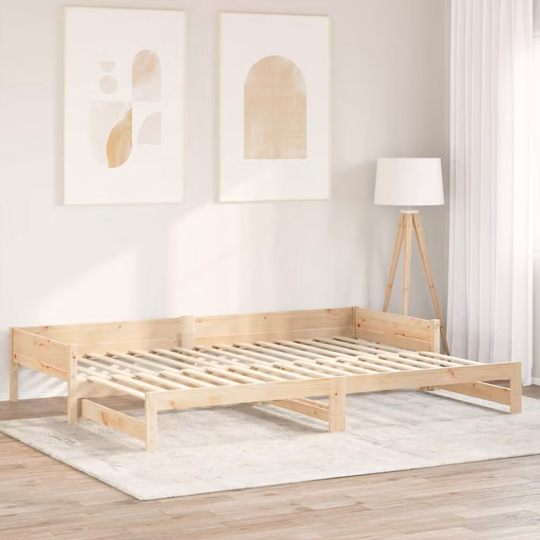 Set di 32 doghe per letto vidaXL in legno di pino naturale, L 90 cm x P 6 cm x H 1,3 cm