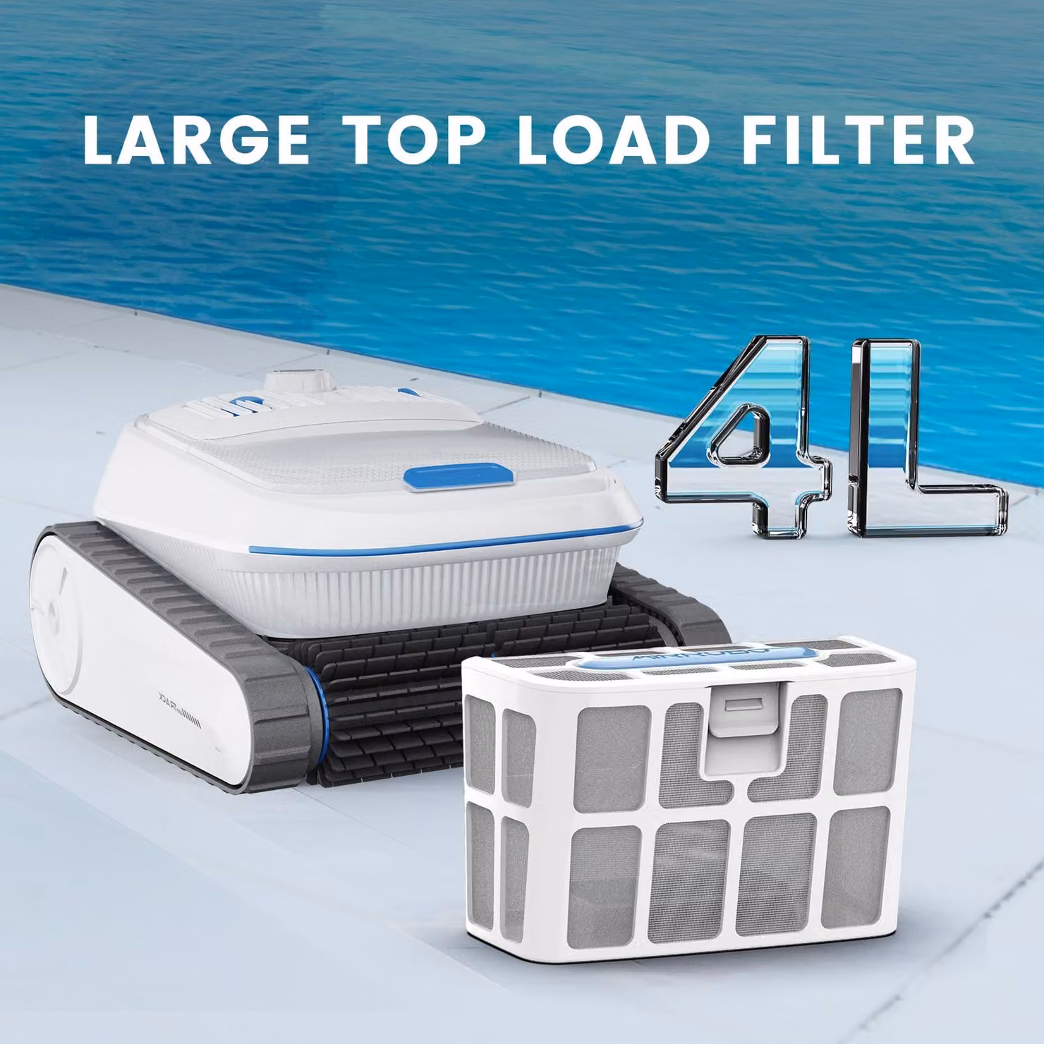 Pulitore robotizzato per piscine - Batteria al litio - Filtro da 4 litri - Sistema di salita automatica sulle pareti - Aspirapolvere