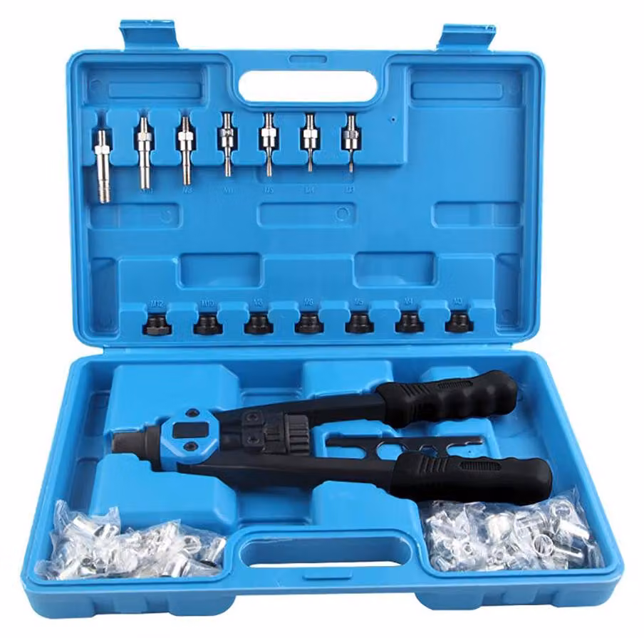 Pistola per rivetti, set da 110 pezzi, impugnatura ergonomica, 110 pezzi