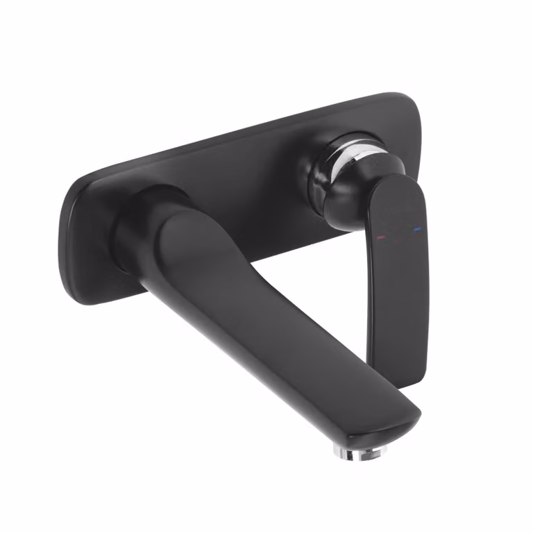 KLUDI BALANCE Mitigeur monocommandé mural encastré pour lavabo à deux trous, saillie du bec mural 185mm, 522468775, 522468775