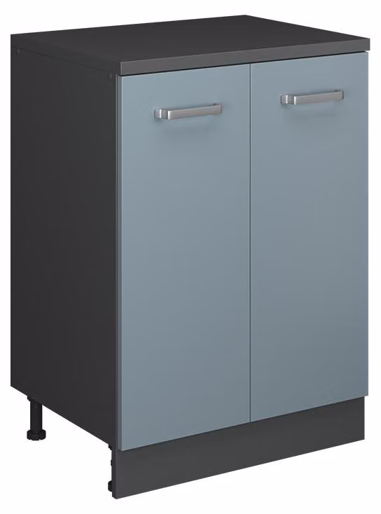 Mobile cucina sottotetto Vicco R-Line Grigio-blu 60 cm senza inclinazione con 2 ante, Model 61748