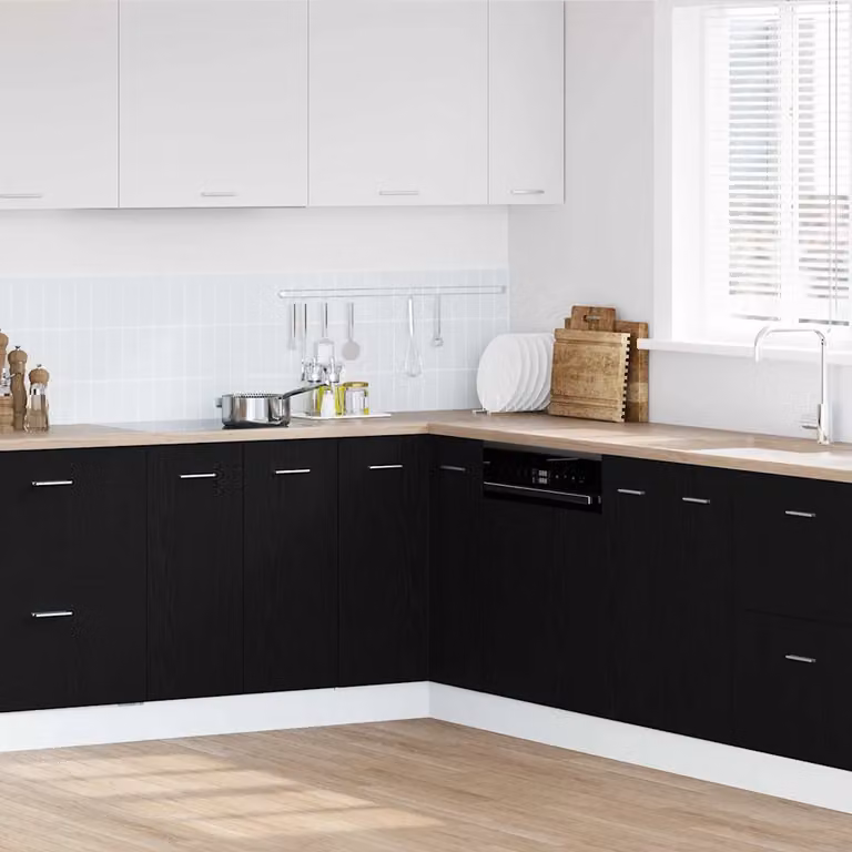 vidaXL Armadio pensile Rovere Nero 75,5 x 75,5 x 80,5 cm