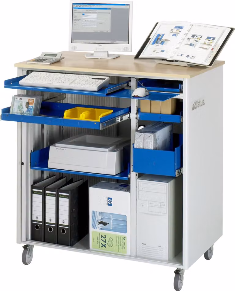 PC workstation mobile grigio/blu