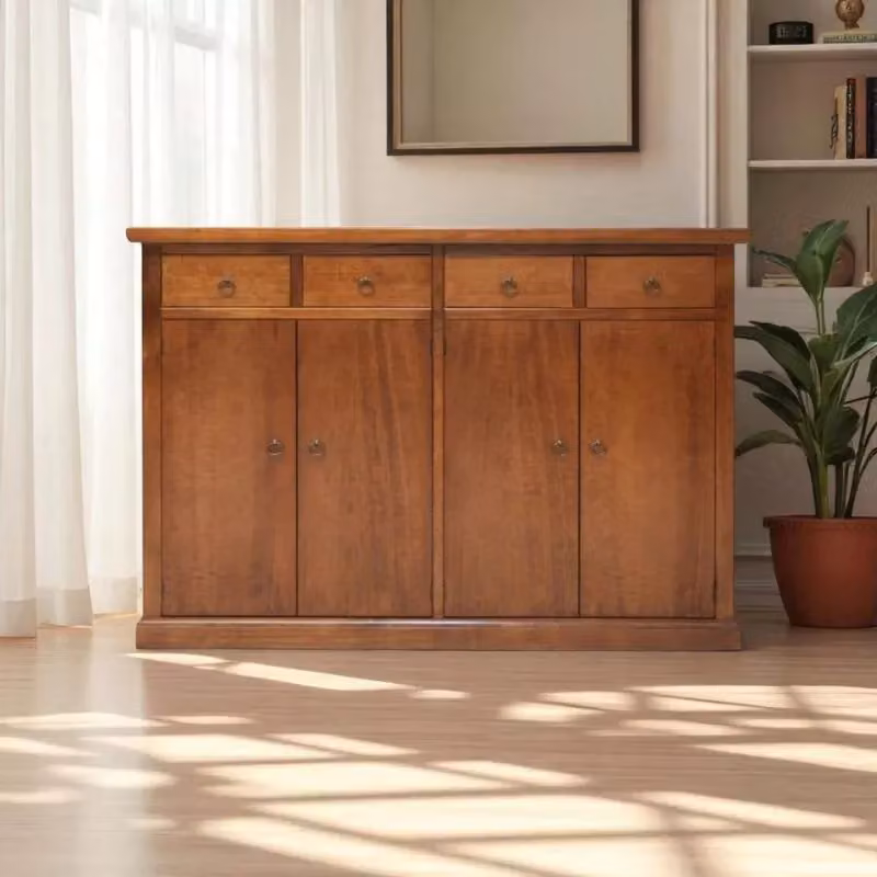 Madia credenza in legno di pino stile arte povera marrone Mobili 2G L: 160 cm, P: 35 cm, H: 110 cm – 4