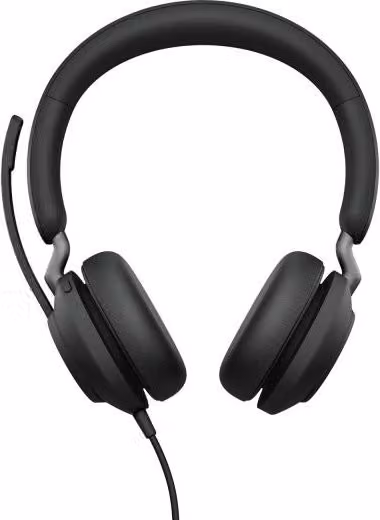 Auricolare cablato a padiglione Jabra Evolve2 40 SE per ufficio, USB Type-C e USB Type-A, Nero