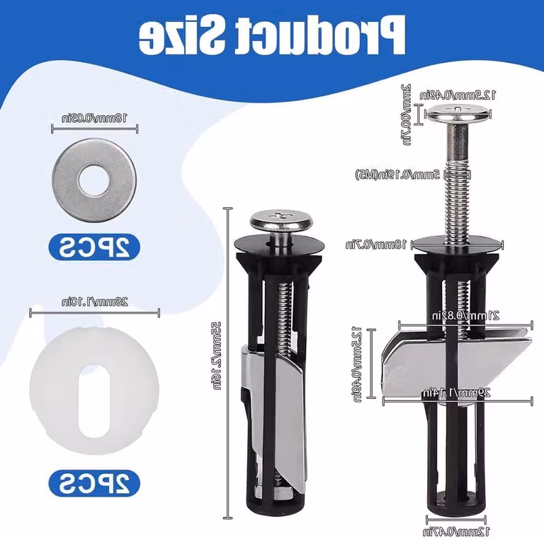 Kit universale per il fissaggio del sedile del water: viti, bulloni e accessori robusti per un'installazione semplice a casa e in ufficio