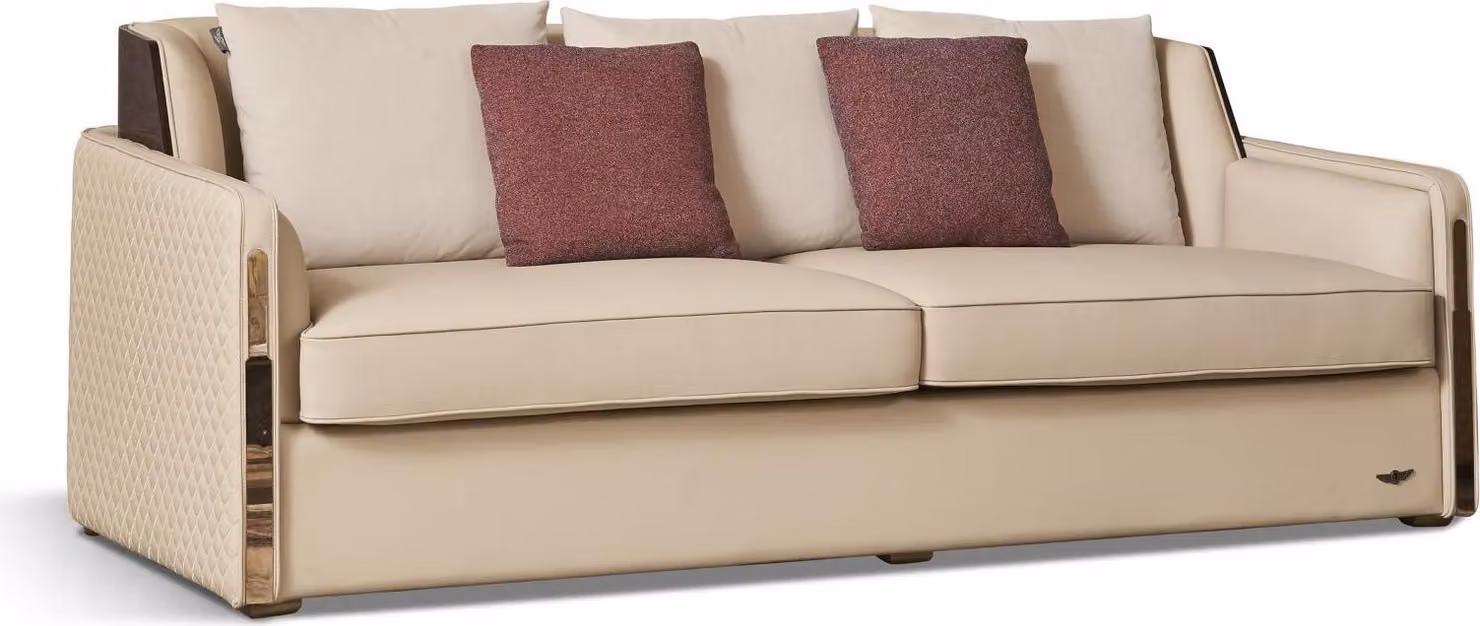Luxus 3 Sitzer Couch Polster Sofa Leder Couchen Garnitur Dreisitzer