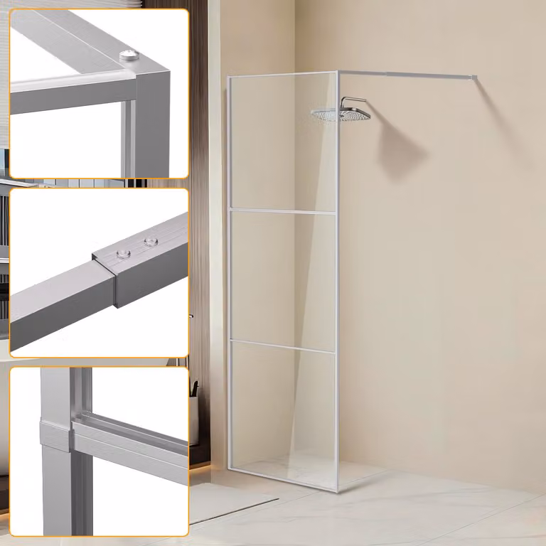 Jayseuw cabina doccia 80X200cm schermo doccia per cabina doccia ESG vetro di sicurezza 5mm argento