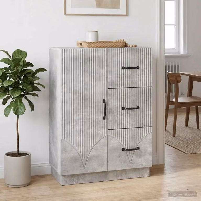 Credenza moderna vidaXL in legno ingegnerizzato grigio, L 66 x P 34,5 x H 87 cm