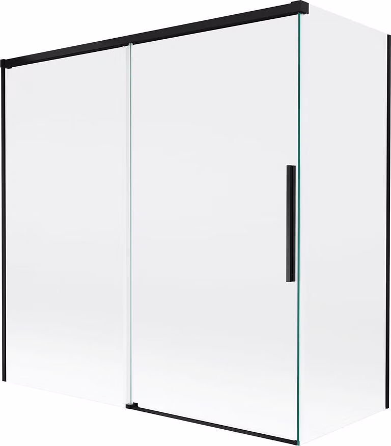 Mexen Rox paravento da vasca 2-ali scorrevole 160 + 80 x 150 cm, trasparente, nero - 8C9-160-080-70-00