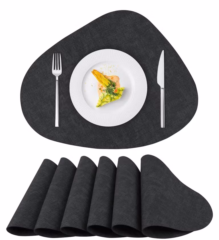 Solidchoice - Set di 6 sottopiatti in PVC effetto pelle - Impermeabili e resistenti al calore, ideali per cucina e tavolo da pranzo