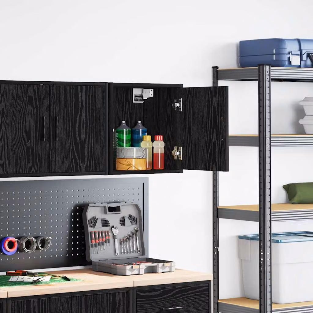 vidaXL Pensile per Garage Nero in Legno Multistrato
