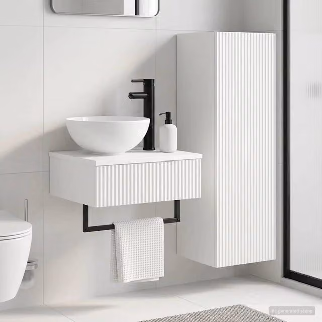 Set di mobili per il bagno 2 pz Bianco 33 x 34,5 x 100 cm 3406093