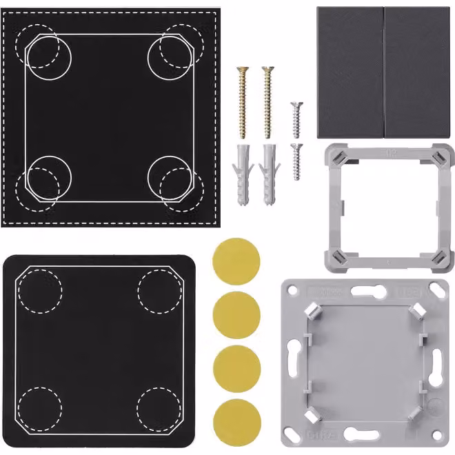 Kit di montaggio trasmettitore da parete wireless EnOcean 2f System 55 antracite 823228
