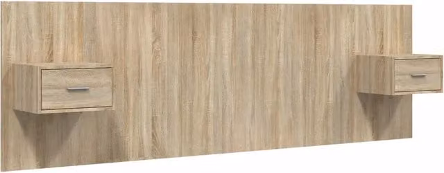 Testiera | Testata Letto con Comodini in Legno Multistrato Rovere Sonoma
