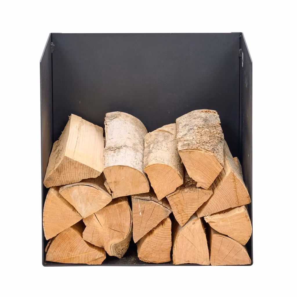 Crea Chiuso Portalegna in Acciaio Nero L: 50 cm, P: 35 cm, H: 49,5 cm – 2