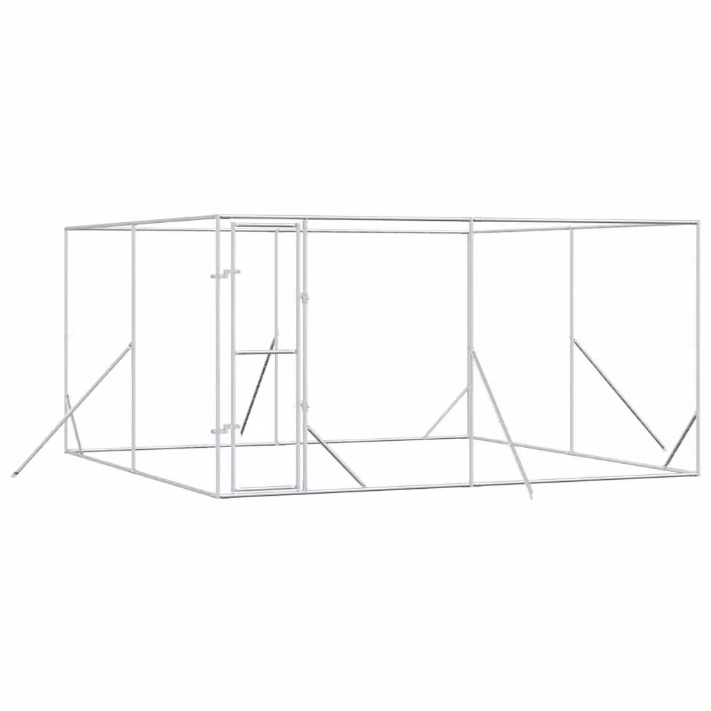 Cuccia per cani da esterno vidaXL in metallo argento L: 400 cm, P: 400 cm, H: 200 cm – 2