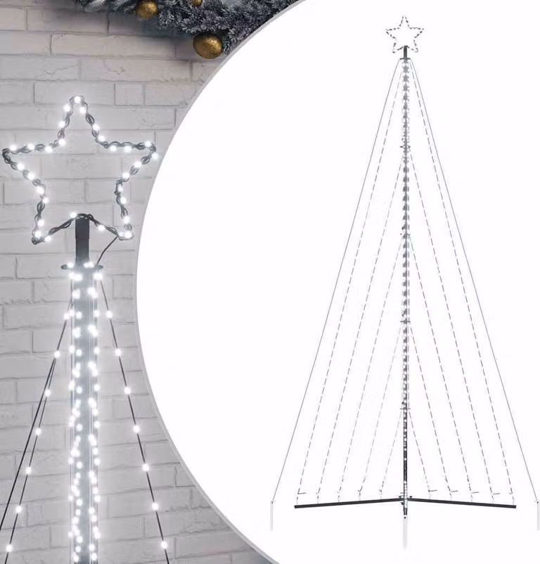 Albero di Natale a LED 570 LED Bianco Freddo 399 cm