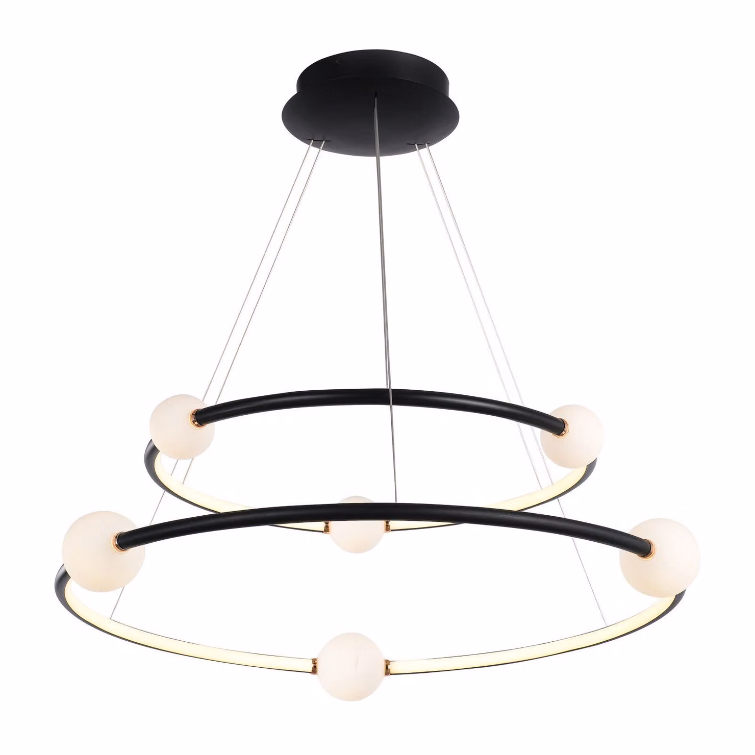 Italux Lozanna LED lampada a sospensione moderna nera PND-20112035-2A-BL