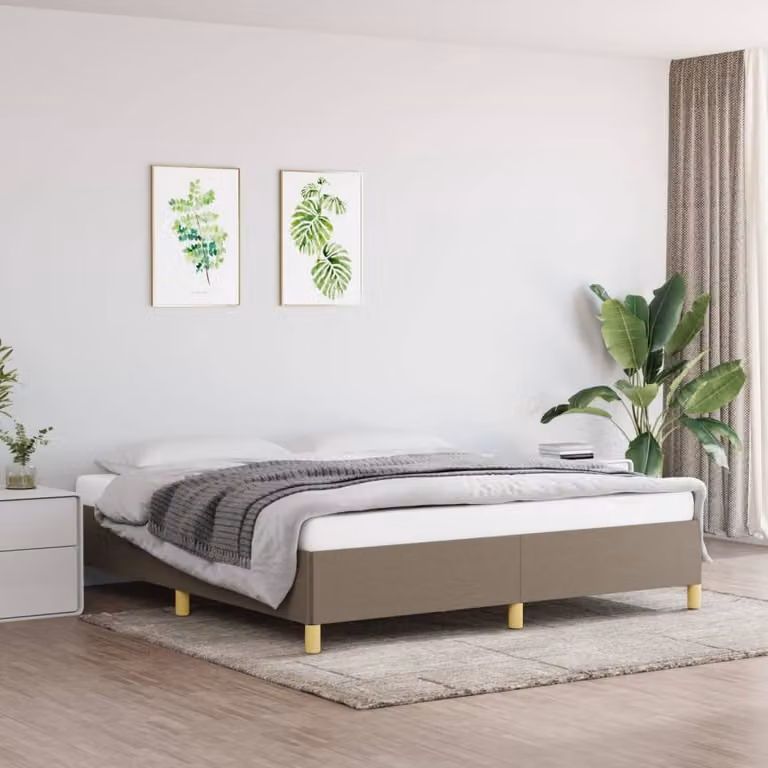 The Living Store struttura letto taupe 180x200 cm tessuto