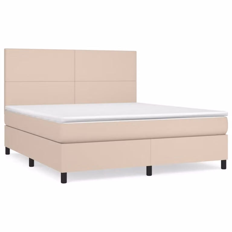 Materasso letto a molle cappuccino-marrone 180x200 cm in Pelle finta