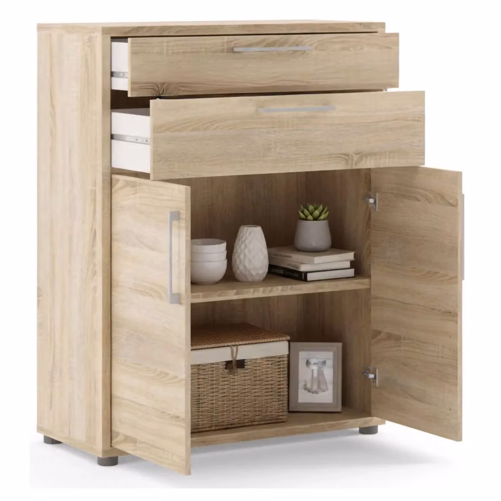Credenza Agra DMORA in Quercia, Buffet e Madia da Soggiorno o Cucina, L 89 cm x P 40 cm x H 113 cm – 2