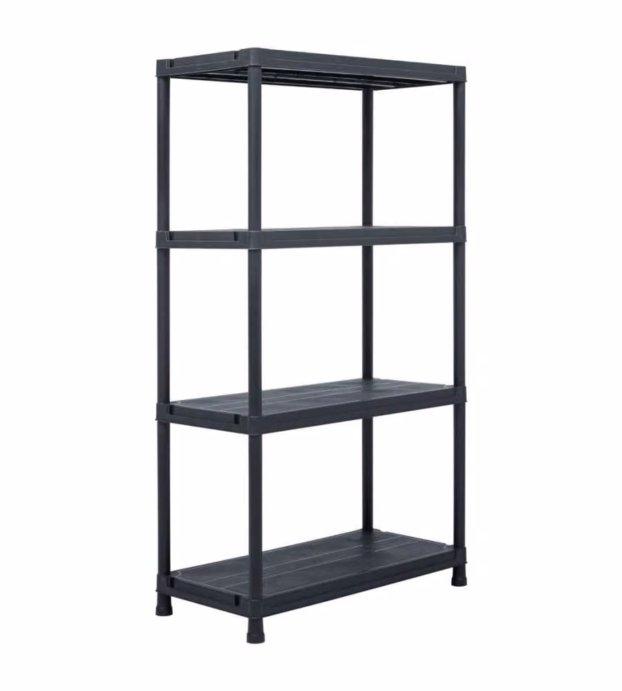 Scaffali 5 pz 60x30x138 cm Nero in Plastica