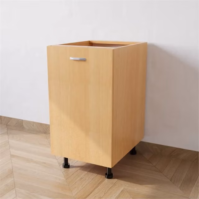 Base cucina Calandrelli con 1 anta in legno faggio color beige L: 45 cm, P: 55,5 cm, H: 72 cm