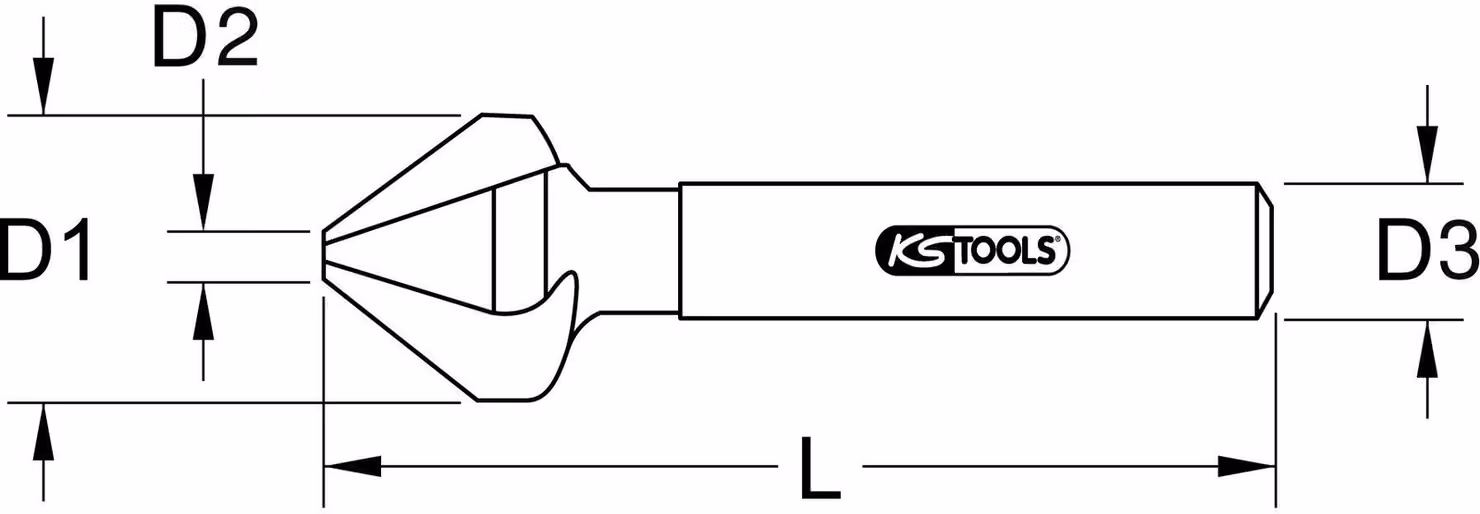 KS Tools Svasatura conica e sbavatura HSS 75°, 8 mm, 336.0043