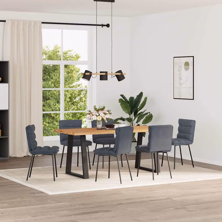 Set di 6 sedie da pranzo vidaXL in velluto grigio scuro con design moderno