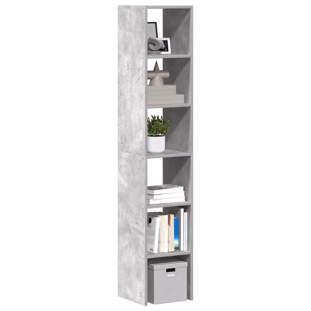 Set di 2 librerie impilabili vidaXL in stile moderno, colore grigio cemento, con pannello posteriore, L/P/H: 30 x 30 x 80 cm