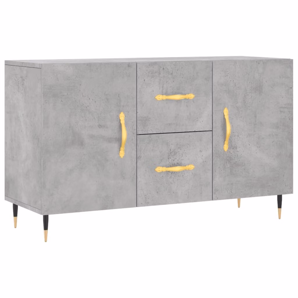 Credenza Grigio Cemento 100x36x60 cm in Legno Multistrato