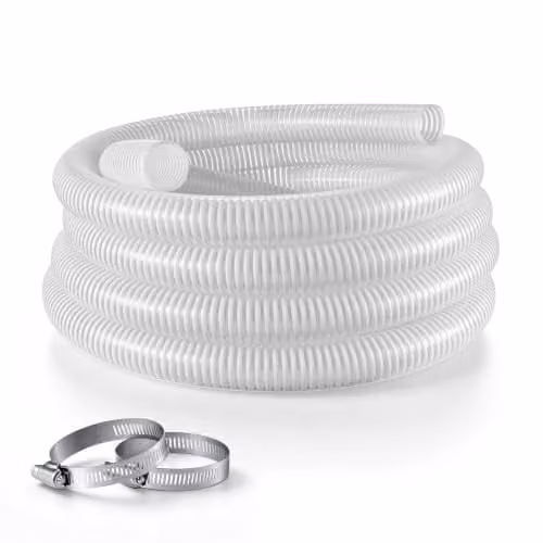 VEVOR Tubo Aspirazione PVC per Pompa Acqua Sommersa Lunghezza 7,6m Bianco