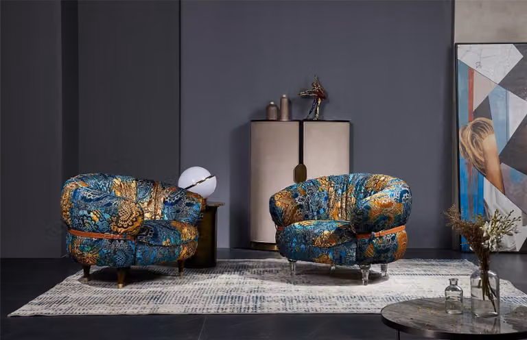 Design Sessel Couch Sofa Relax Stoff Lounge Luxus Fernseh Club Polster Sitzer