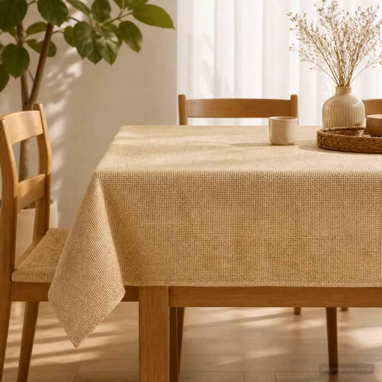 Tovaglia in juta naturale vidaXL, stile rustico, L 180 cm x P 180 cm