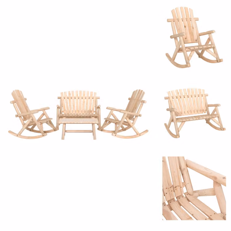 vidaXL Set di 4 pezzi per salotto da giardino in legno massiccio di abete rosso - Set di mobili da giardino